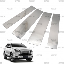 เสาแปะข้างประตู สแตนเลส 4 ประตู 4 ชิ้น สีโครเมี่ยม สำหรับ Isuzu MU-X Mux SUV 2WD 4WD ปี 2021-2023